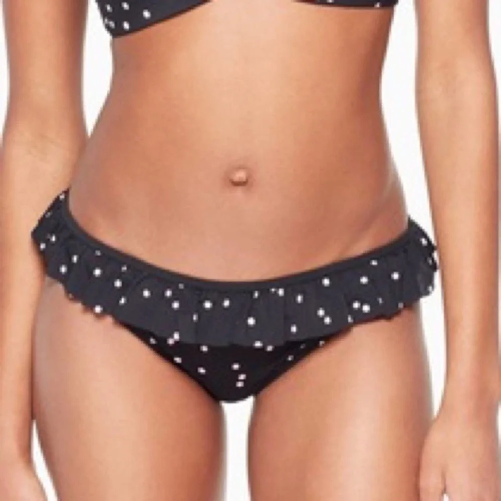 NWT kate spade polka‎ dot pink ruffle bikini bottom